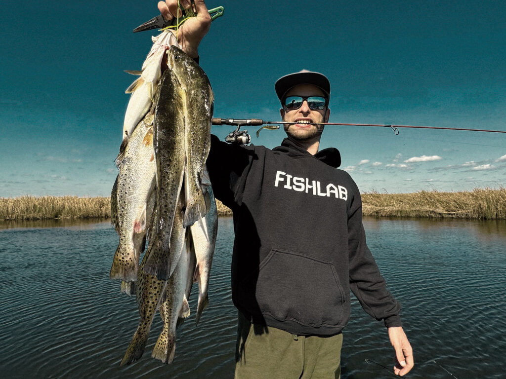 Lots of speckled trout caught in the bayou