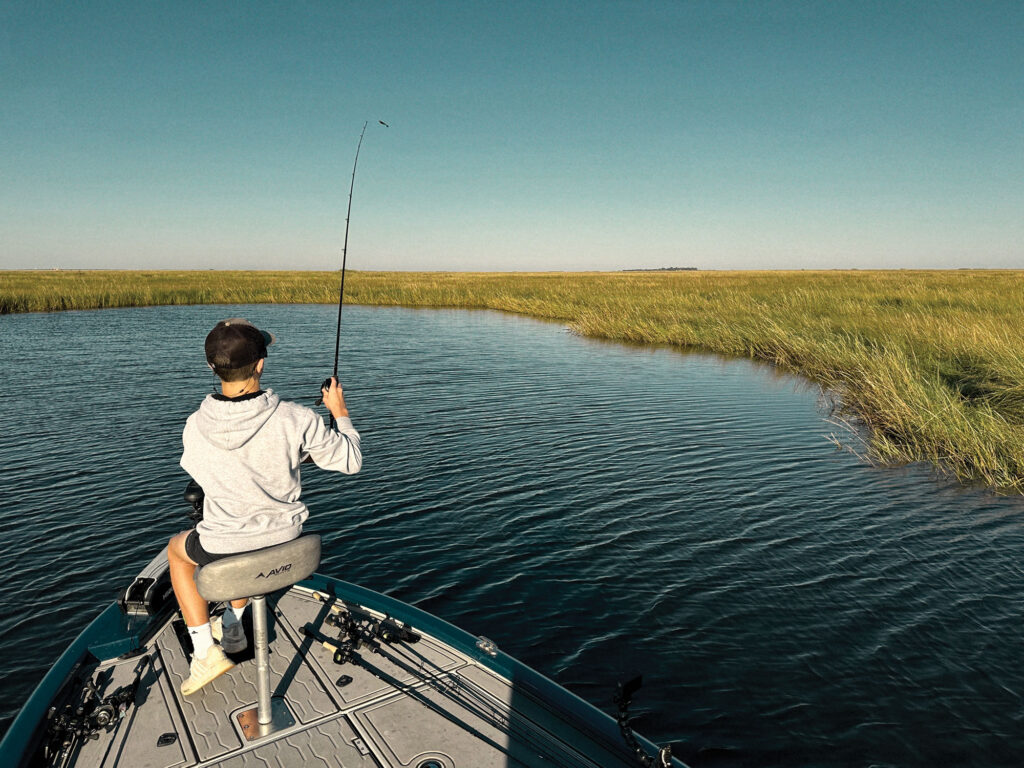 Fishing at a creek mouth