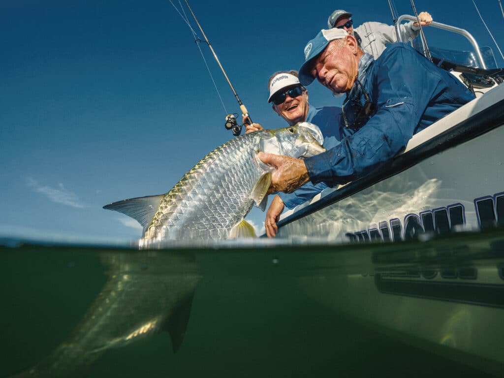 Tarpon caught using sonar techniques