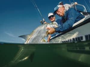 Tarpon caught using sonar techniques