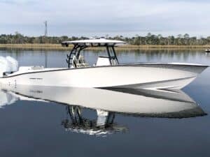 Cape Horn 39T on glassy water