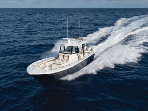 Center console boat running offshore