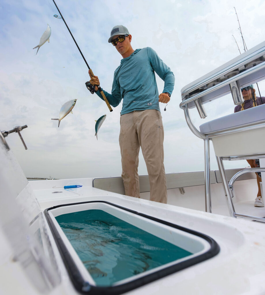 Getting bait from a livewell