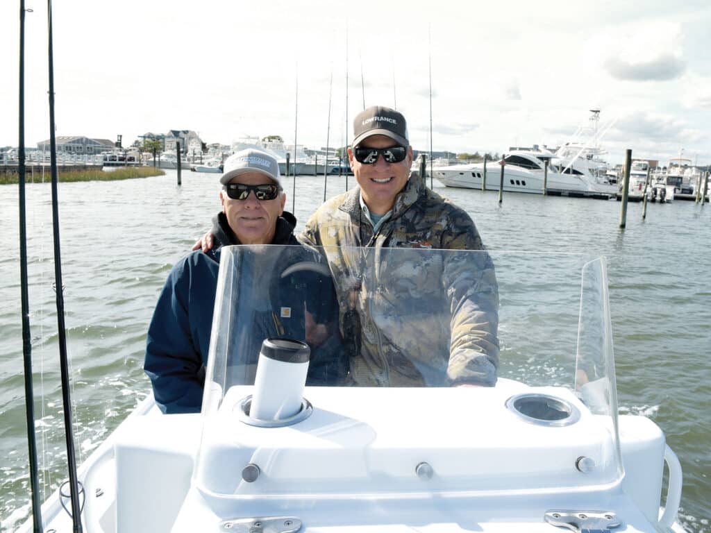 Motoring out to fish for striped bass