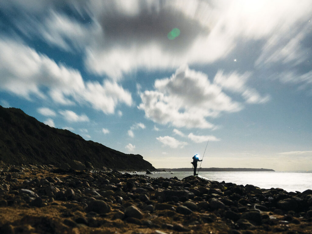 Angler fishing in a remote location
