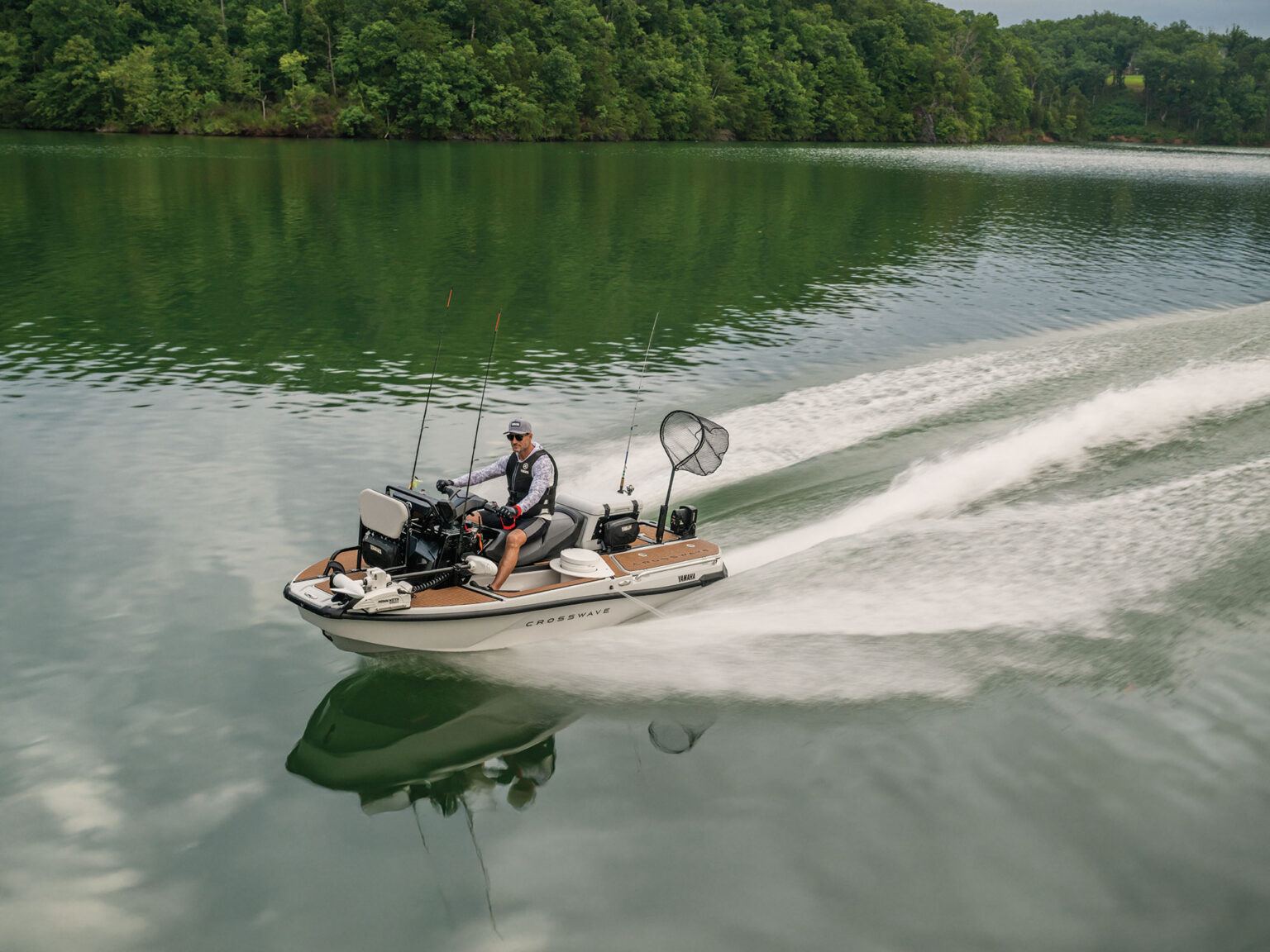 Running the Yamaha CrossWave out to fish