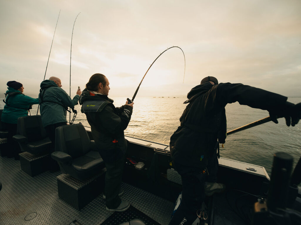 Columbia River fishing at sunrise