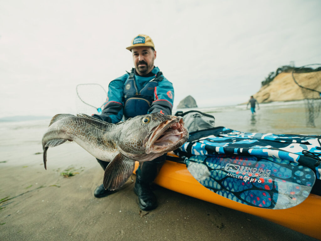 Kayak fishing on the Columbia River