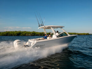 Robalo R277 DC running near shore