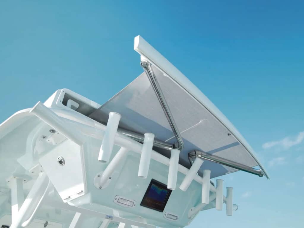 SureShade boat shade deployed