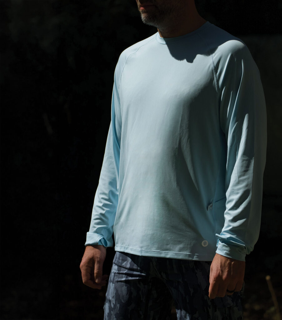 Coolibar Lighthouse Point longsleeve fishing shirt and AFTCO Pinnacle fishing shorts