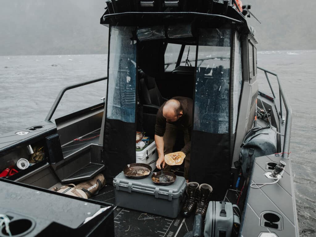 Cooking on a fishing boat