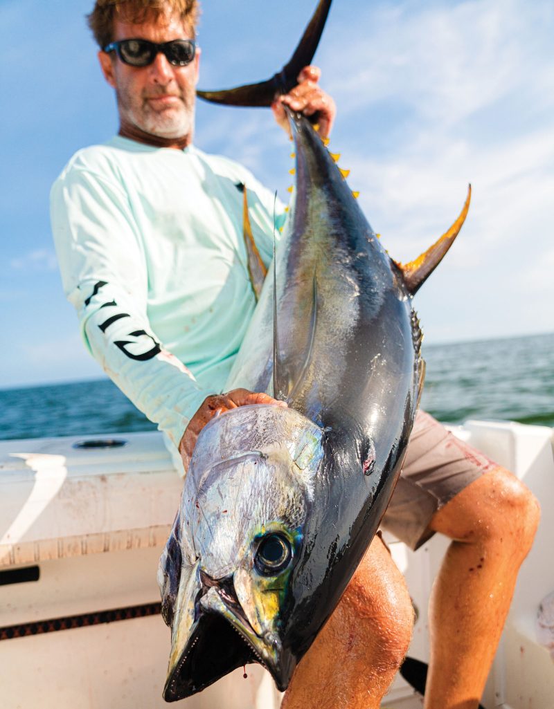 Large tuna on the boat