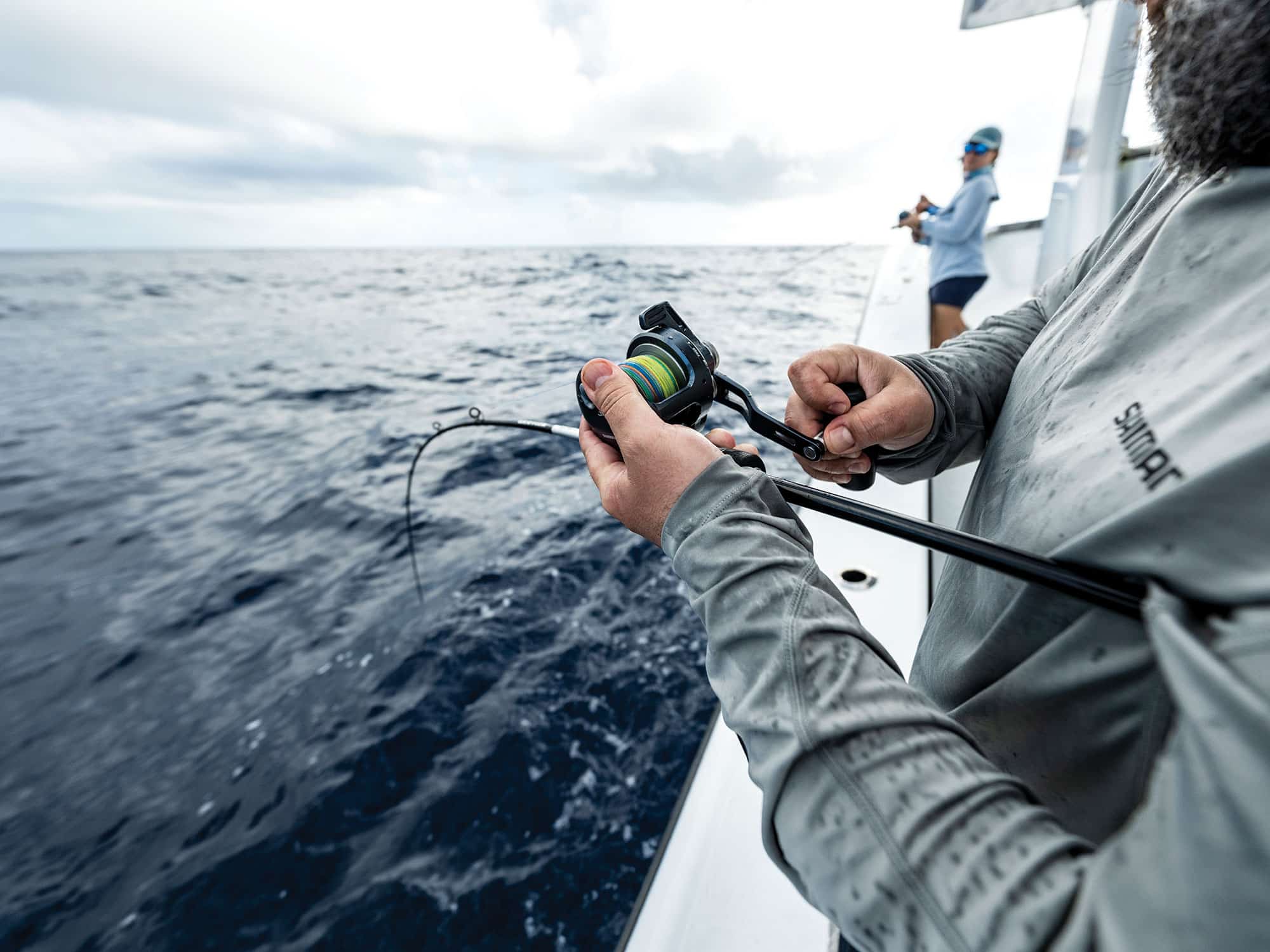 Deep jigging at sea