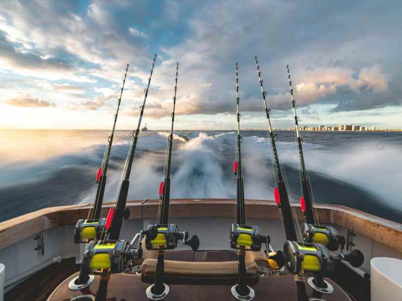 Fishing rods ready for trolling