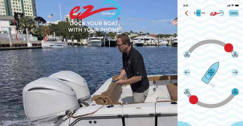 Boater at stern using ezDrive®.ai