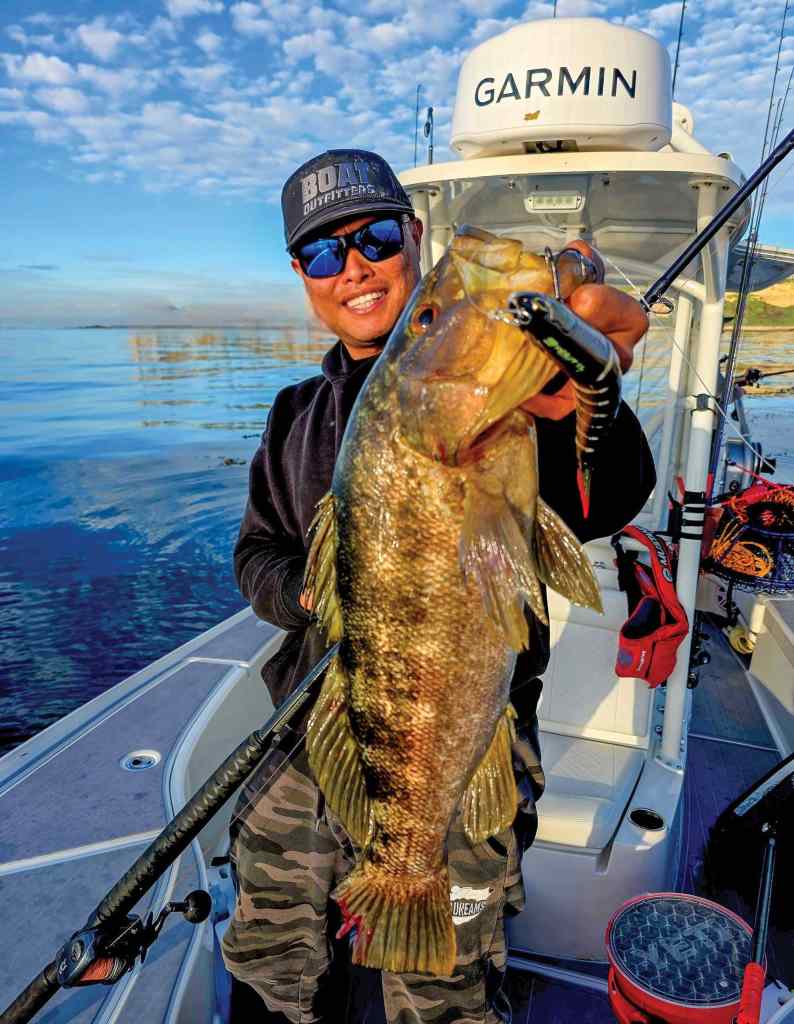 Big calico bass caught on topwater lure
